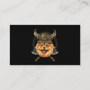 Carte De Visite Viking Chow Chow Chien avec Viking Casque Mjolnir 