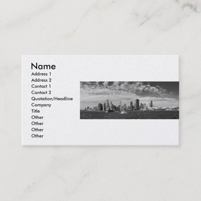 Carte De Visite Ville - Chicago Skyline & Navy Pier NB (Devant)