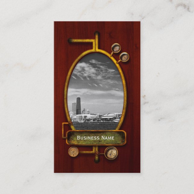 Carte De Visite Ville - Chicago Skyline & Navy Pier NB (Devant)