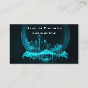 Carte De Visite Ville d'Imaginaire dans un globe de neige avec un 