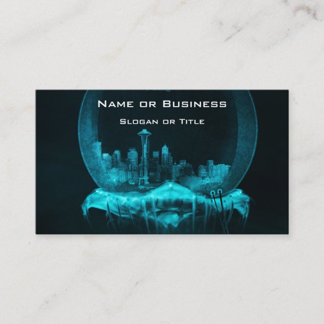 Carte De Visite Ville d'Imaginaire dans un globe de neige avec un  (Devant)