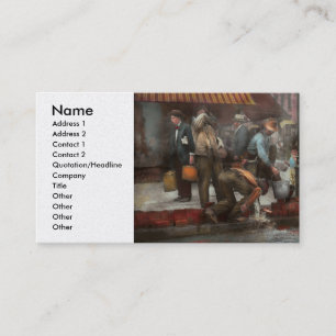 Carte De Visite Ville - NY - Eau potable d'une pompe de rue 1910