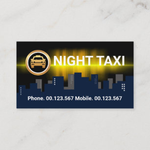 Carte De Visite Ville Sombre Silhouette Nuit Shift Taxi Driver