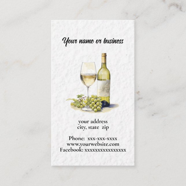 Carte De Visite Vin (Devant)
