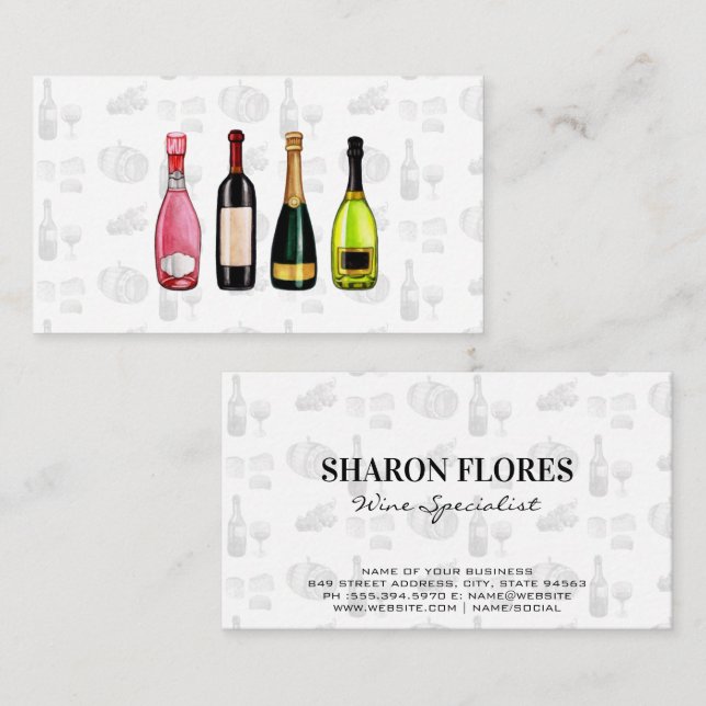 Carte De Visite Vin Champagne | Vignoble (Devant / Derrière)