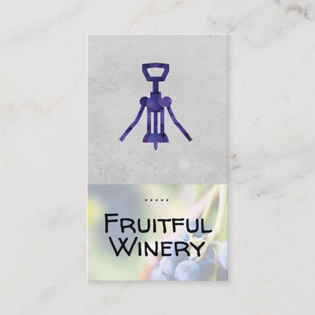 Carte De Visite Vin | Raisins sur vigne | Sommelier (Devant)