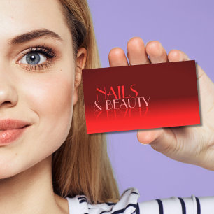 Carte De Visite Vin Rouge Gradient Chic Miroir Police Classique Mo