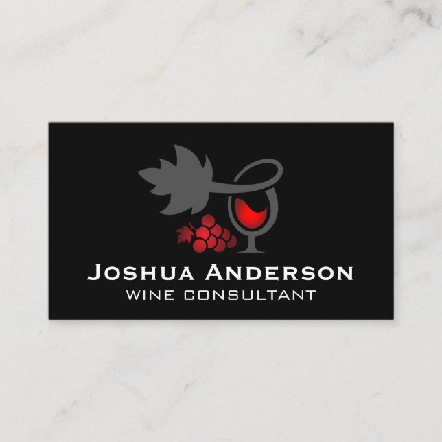 Carte De Visite Vin rouge | Raisins de cuve | Vignoble (Devant)