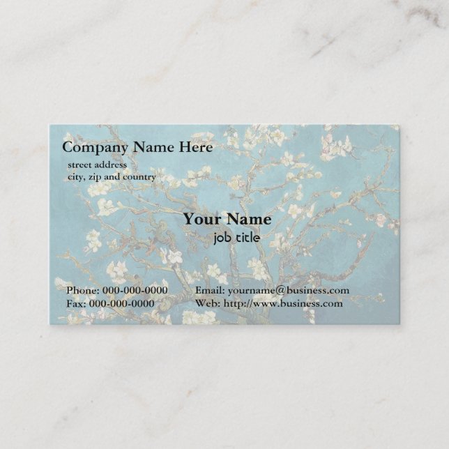 Carte De Visite Vincent van Gogh, Amandier en fleurs (Devant)