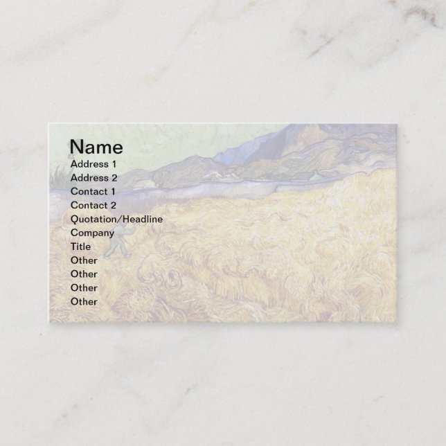 Carte De Visite Vincent Van Gogh - Champ de blé avec faucheur et s (Devant)