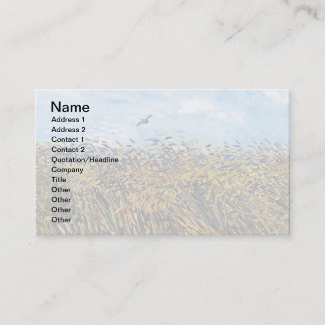 Carte De Visite Vincent Van Gogh - Champ de blé avec une alouette (Devant)