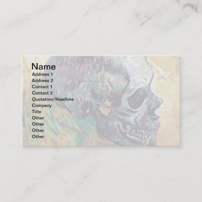 Carte De Visite Vincent Van Gogh - Crâne de profil - Beaux-arts (Devant)