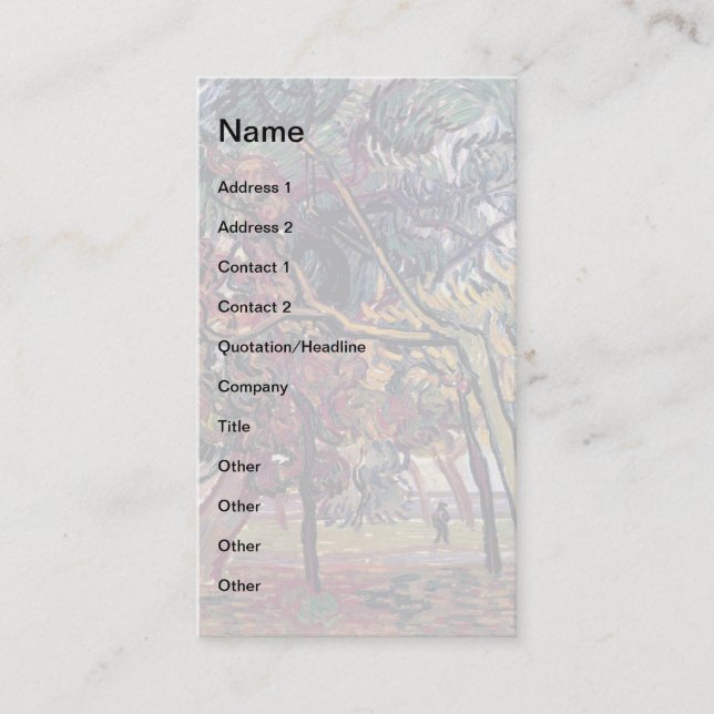 Carte De Visite Vincent Van Gogh - Étude de pins (Devant)
