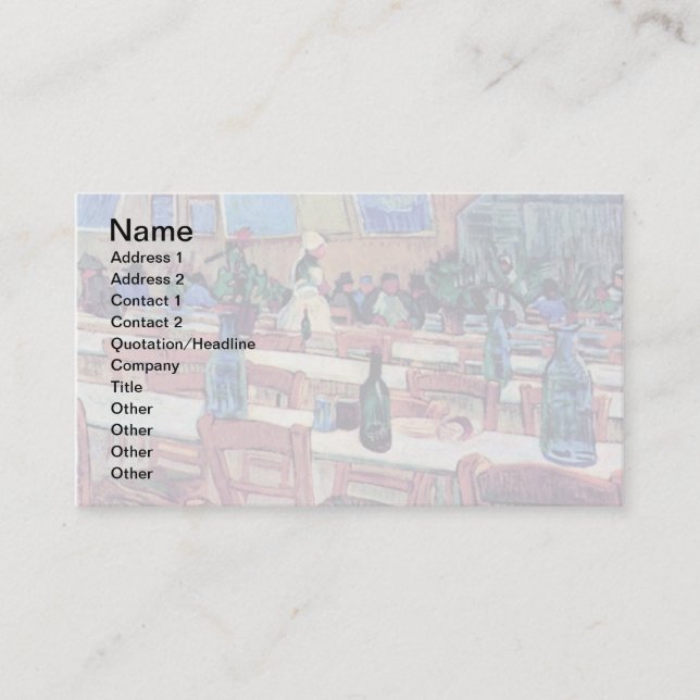 Carte De Visite Vincent Van Gogh - Intérieur d'un restaurant (Devant)