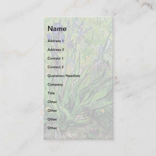 Carte De Visite Vincent Van Gogh - Iris Nature Lover Fine Art (Devant)