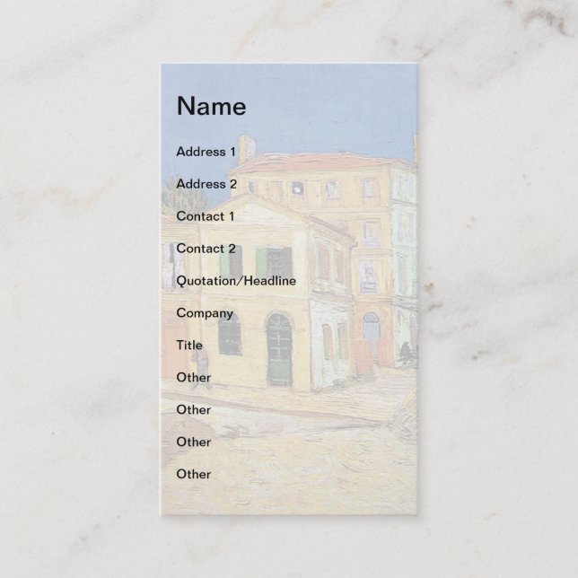 Carte De Visite Vincent Van Gogh - La Maison Jaune - Beaux-Arts (Devant)