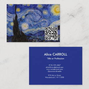 Carte De Visite Vincent Van Gogh - La nuit étoilée - Code QR