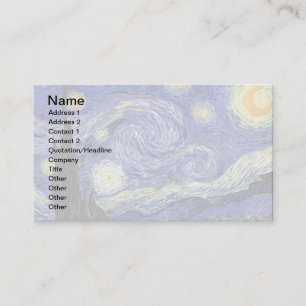 Carte De Visite Vincent Van Gogh - Le Starry Night Fine Art