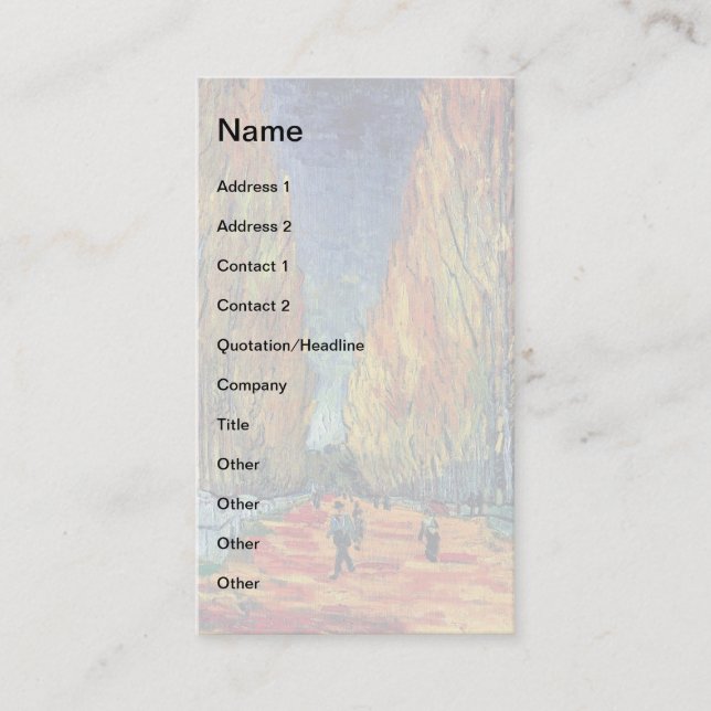 Carte De Visite Vincent Van Gogh - Les Alyscamps (Devant)