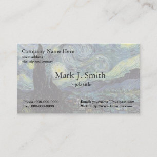 Carte De Visite Vincent van Gogh, Nuit étoilée