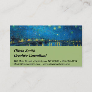 Carte De Visite Vincent Van Gogh Nuit étoilée sur le Rhône