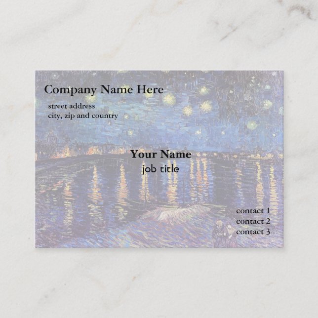 Carte De Visite Vincent van Gogh, Nuit étoilée sur le Rhône (Devant)
