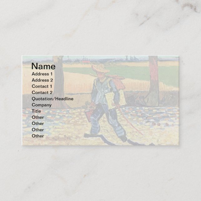 Carte De Visite Vincent Van Gogh - Peintre En Chemin De Travail (Devant)