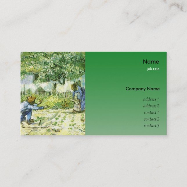 Carte De Visite Vincent van Gogh, Première étape (Devant)