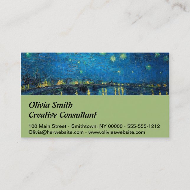 Carte De Visite Vincent Van Gogh Starry Night Over the Rhone (Devant)
