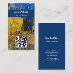Carte De Visite Vincent van Gogh - Terrasse du Café la nuit - Code