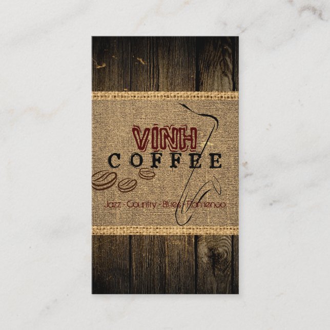 Carte De Visite Vinh Coffee Shop Music (Devant)