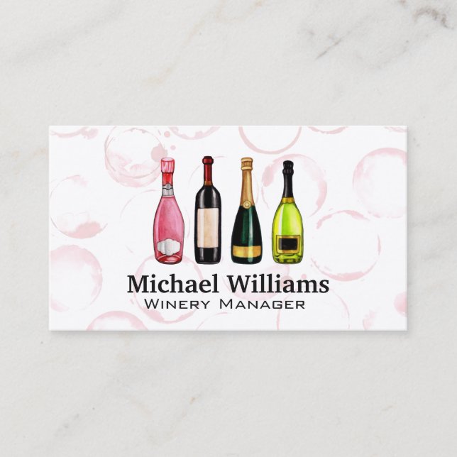 Carte De Visite Vins et Champagne | Taches de vin (Devant)