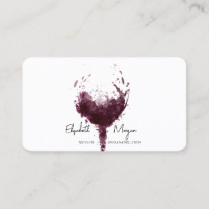 Carte De Visite Vins professionnels Stain Verre, Sommelier de vin