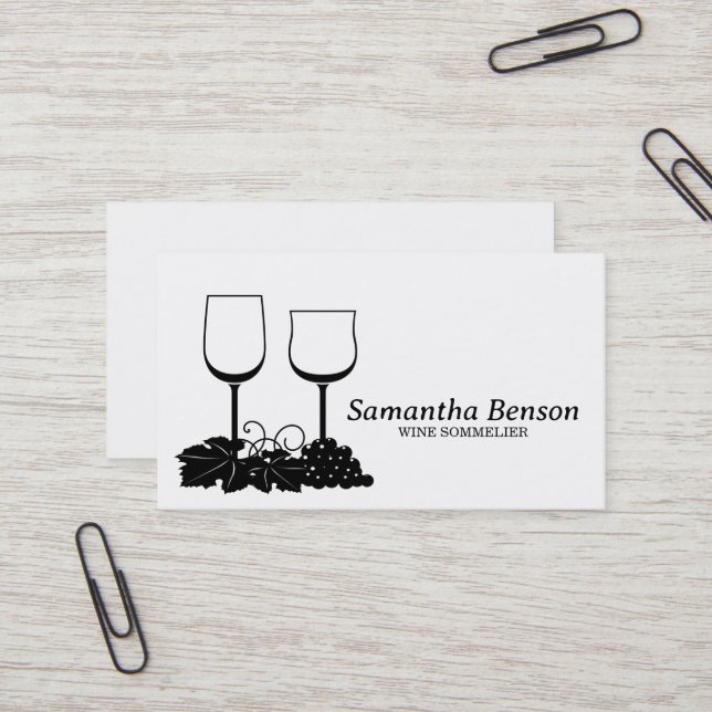 Carte De Visite Vins professionnels Stain Verre Vin Sommelier (Devant/Arrière en situation)