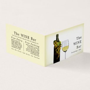 Carte De Visite Vins & raisins blancs, Bar à vins / Vin, Détail