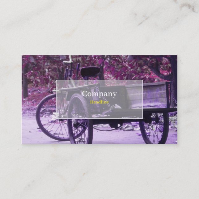 Carte de visite vintage à vélo (Devant)