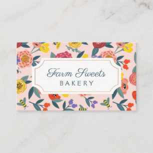 Carte De Visite Vintage Abstrait Fleur sauvage Foliage et Motif ab