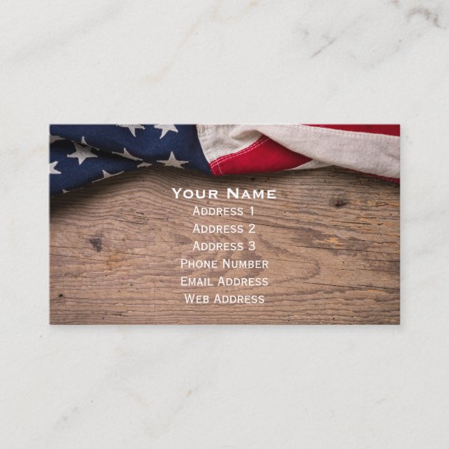 Carte De Visite Vintage American Flag (Devant)