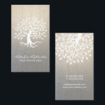 Carte De Visite Vintage arbre bien-être Méditation Zen Spa Lin<br><div class="desc">Méditation vintage arbre bien-être Zen Spa Cartes de visite de lin.</div>
