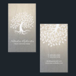 Carte De Visite Vintage arbre bien-être Méditation Zen Spa Lin<br><div class="desc">Méditation vintage arbre bien-être Zen Spa Cartes de visite de lin.</div>