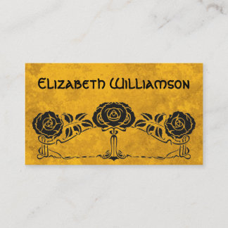 Carte De Visite Vintage Art Nouveau Retro Chic Fleurs Roses Floral