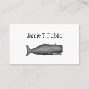 Carte De Visite Vintage Baleine stylisée du 19ème siècle #1 N