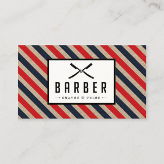 Carte de visite vintage Barber Stripe