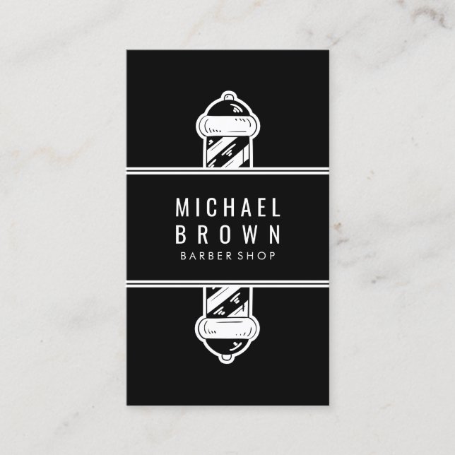 Carte De Visite Vintage Barbier noir (Devant)