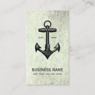 Carte De Visite Vintage Black Cast Fer Ancre nautique