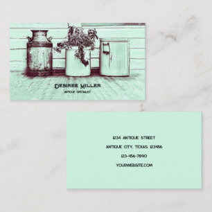 Carte De Visite Vintage boutique d'antiquités Jugs rustiques Turqu