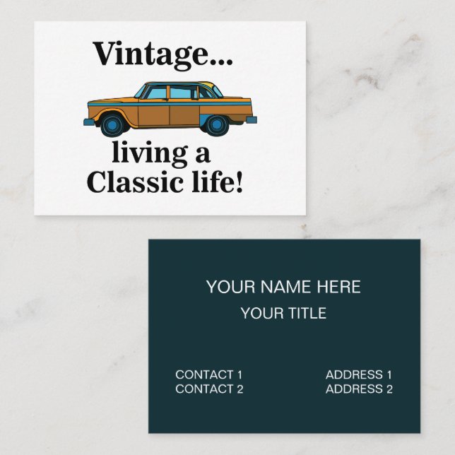 Carte De Visite Vintage Classic Car Auto Mechanic (Devant / Derrière)