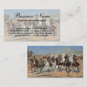 Carte De Visite Vintage Cowboys, A Dash For Timber par Remington