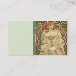 Carte de visite vintage d'affiche de café