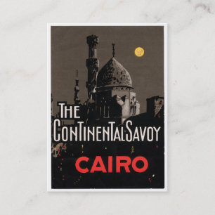 Carte de visite vintage d'affiche d'hôtel du Cair
